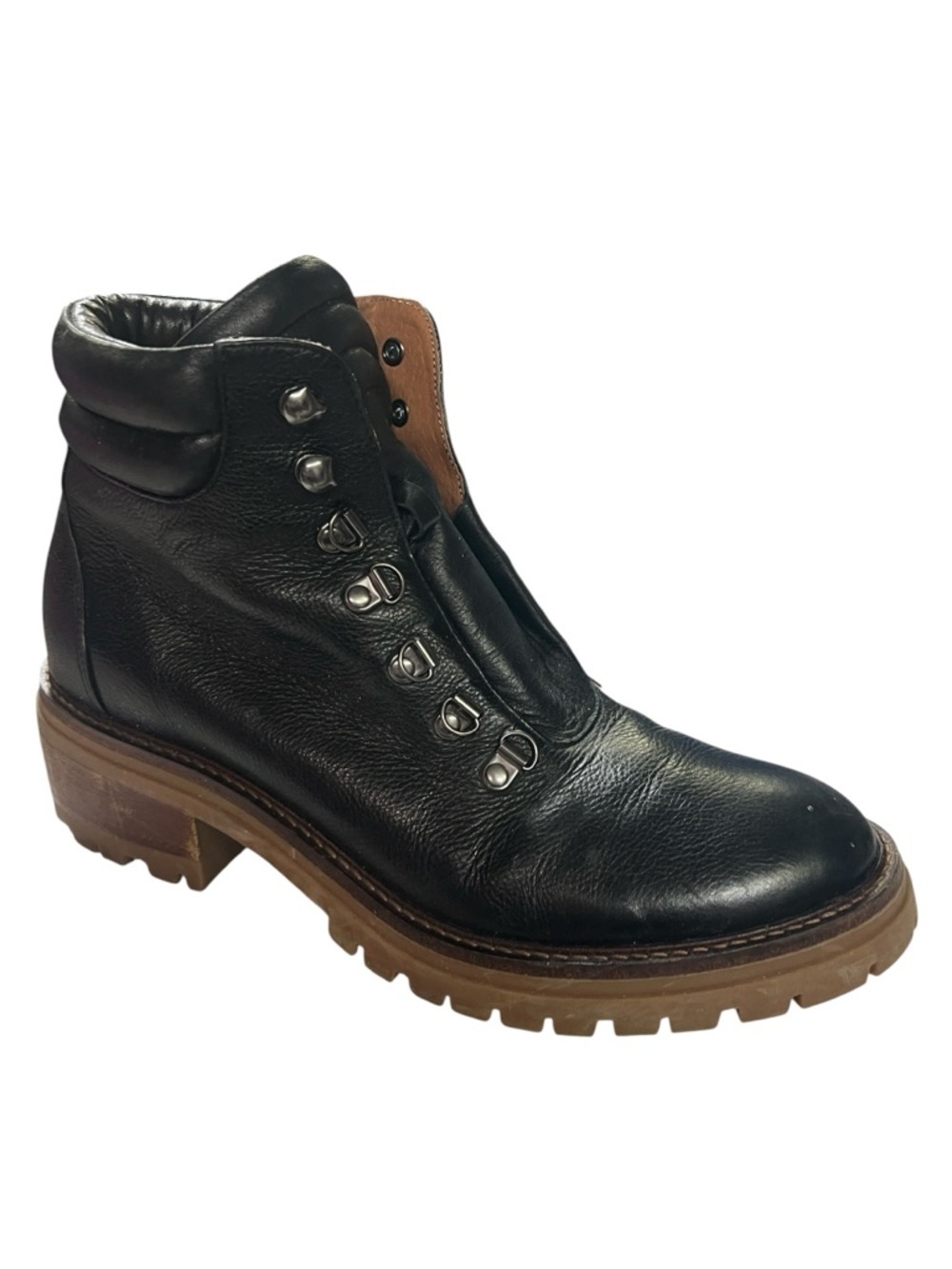Gentle Souls By Kenneth Cole Brenna Black Leather Lace-Up Boots